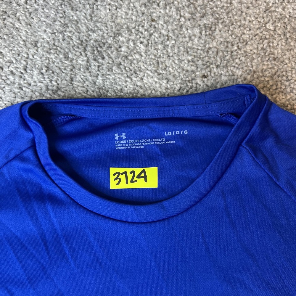 Under Armour‎ Shirt Mens Large Blue Loose Fit Athletic Graphic Tee Lightweight - Picture 4 of 10